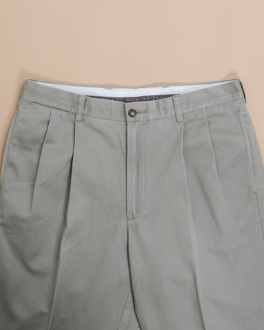 Faded Sage High-Rise Full Cut Cotton Trousers