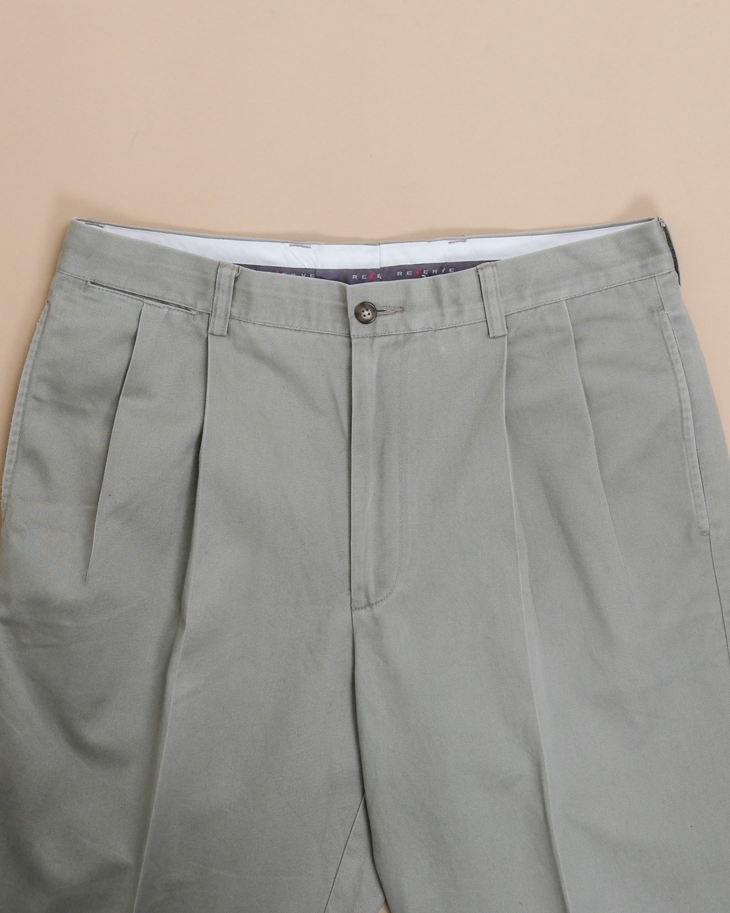 Faded Sage High-Rise Full Cut Cotton Trousers