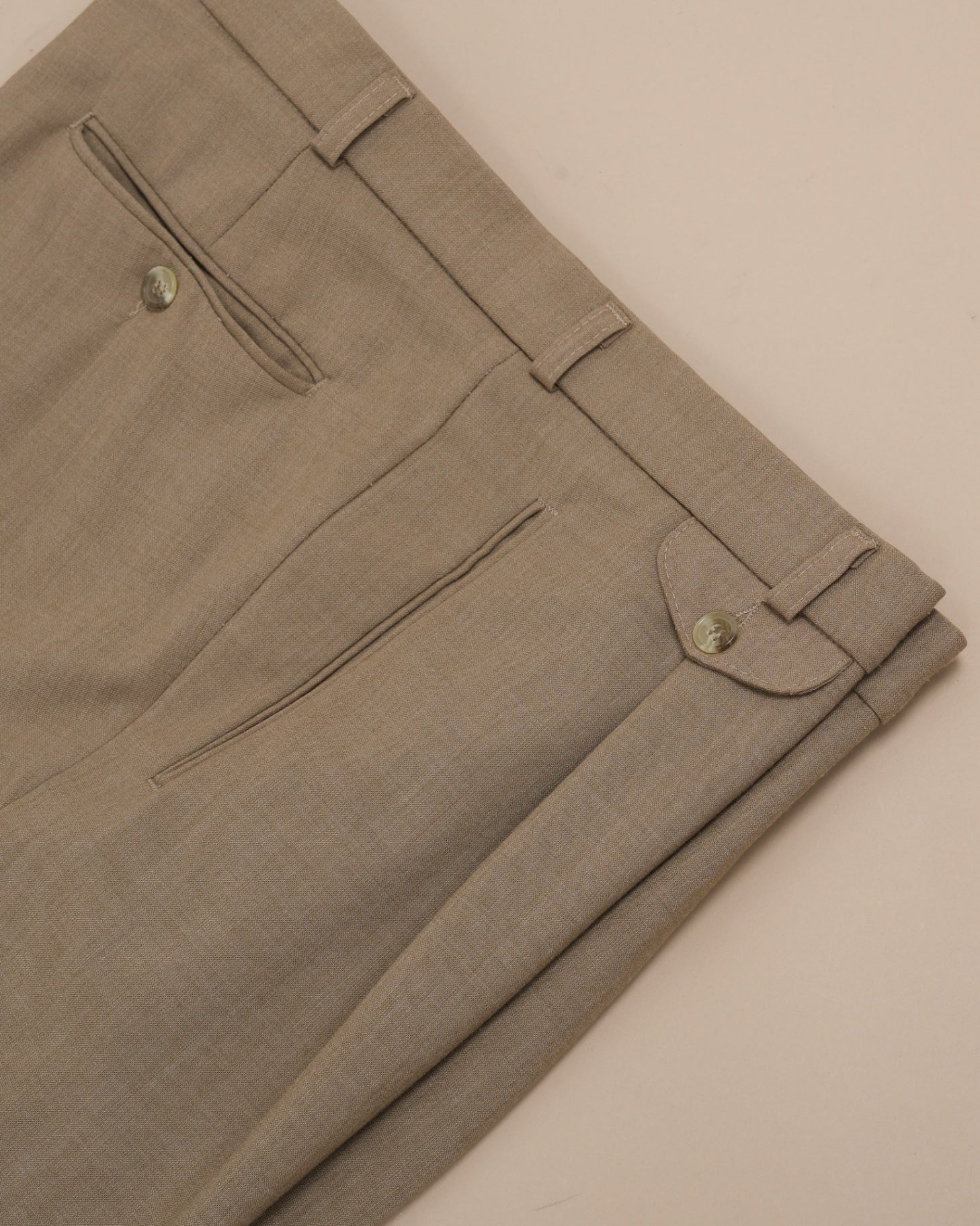 Beige Lightweight Wool Trousers