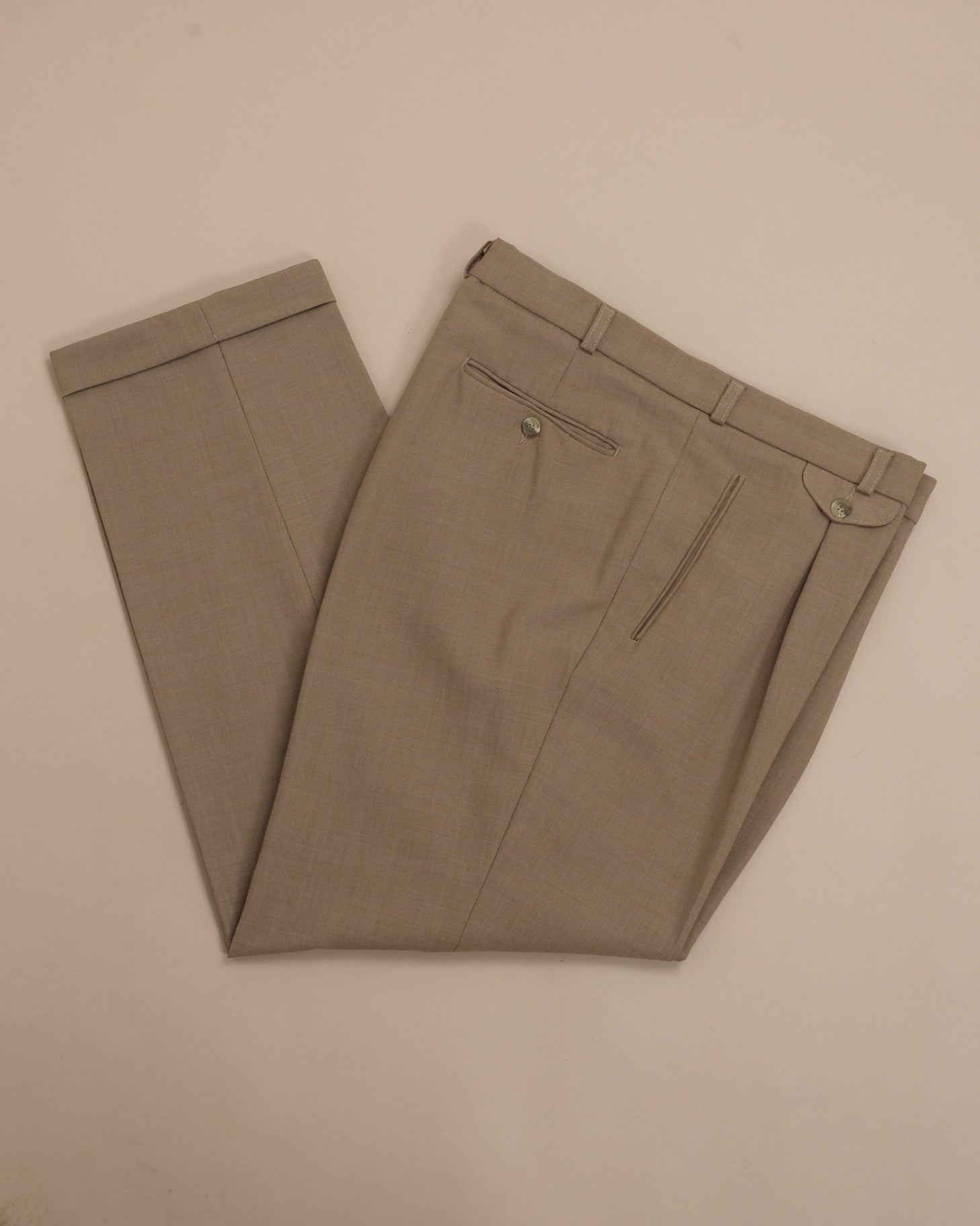 Beige Lightweight Wool Trousers