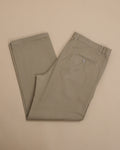 Beige High-Rise Full Cut Twill Trousers