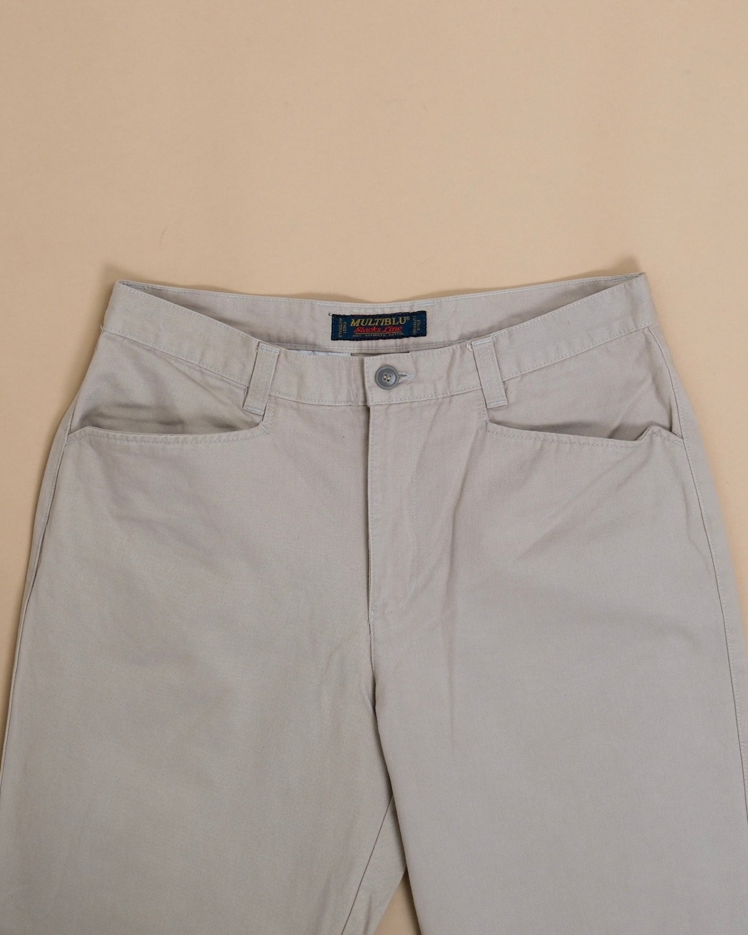 Stone Beige Twill French Pocket Slacks