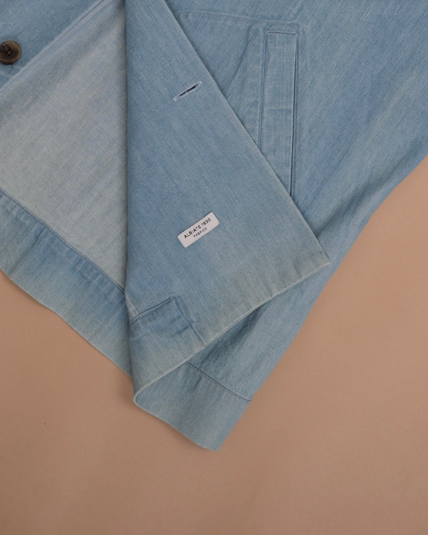 Light Wash Albiate Denim Mandarin Nehru Jacket