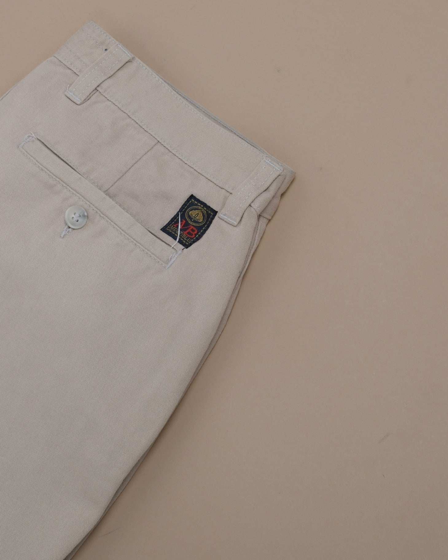 Stone Beige Twill French Pocket Slacks