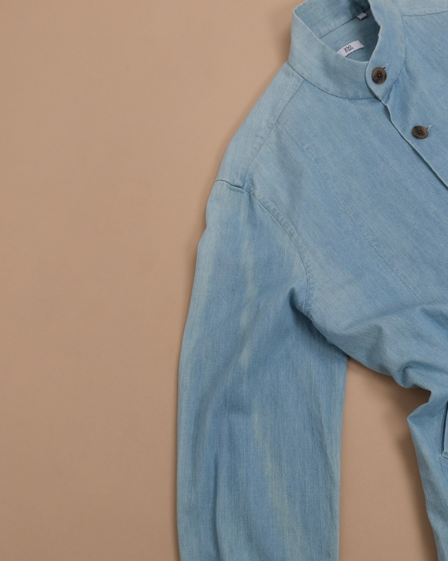Light Wash Albiate Denim Mandarin Nehru Jacket