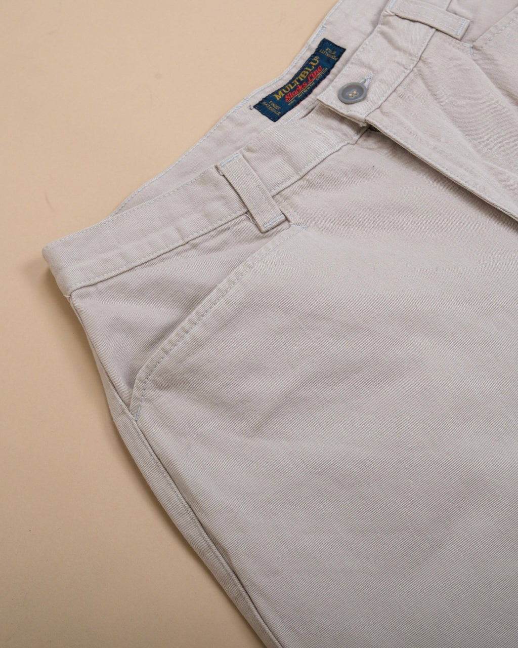Stone Beige Twill French Pocket Slacks