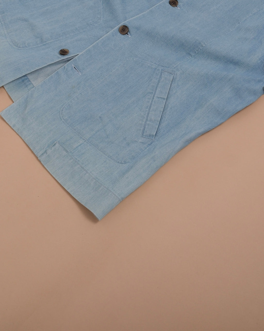 Light Wash Albiate Denim Mandarin Nehru Jacket