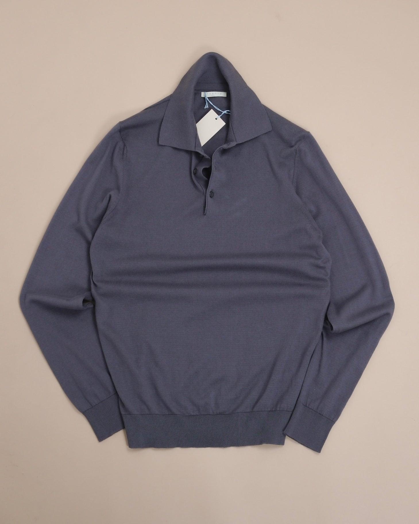 Teal Cotton Long-Sleeve Polo