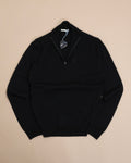 Black Tollegno Merino Half-Zip
