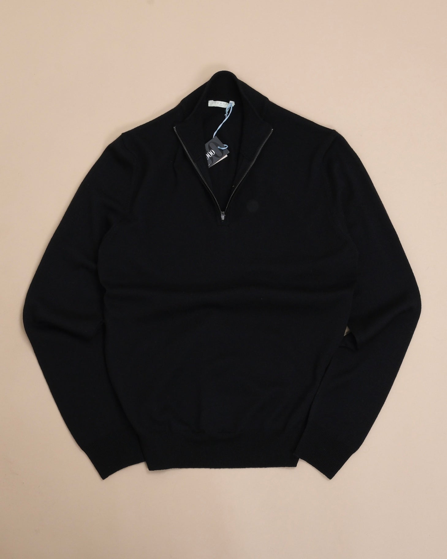 Black Tollegno Merino Half-Zip