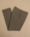 Oatmeal Cotton Basket-Weave Mid-Rise Trousers