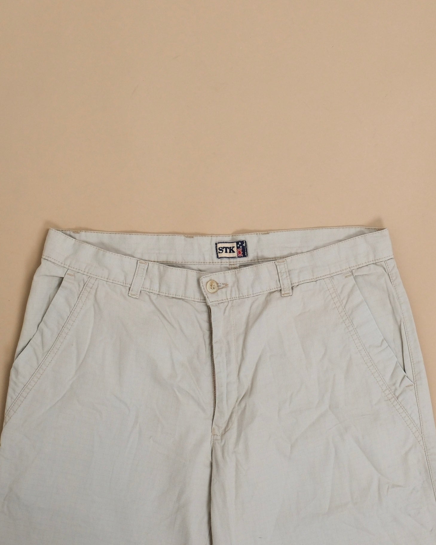 Stone beige Rip-Stop wide-Leg Deck Trousers