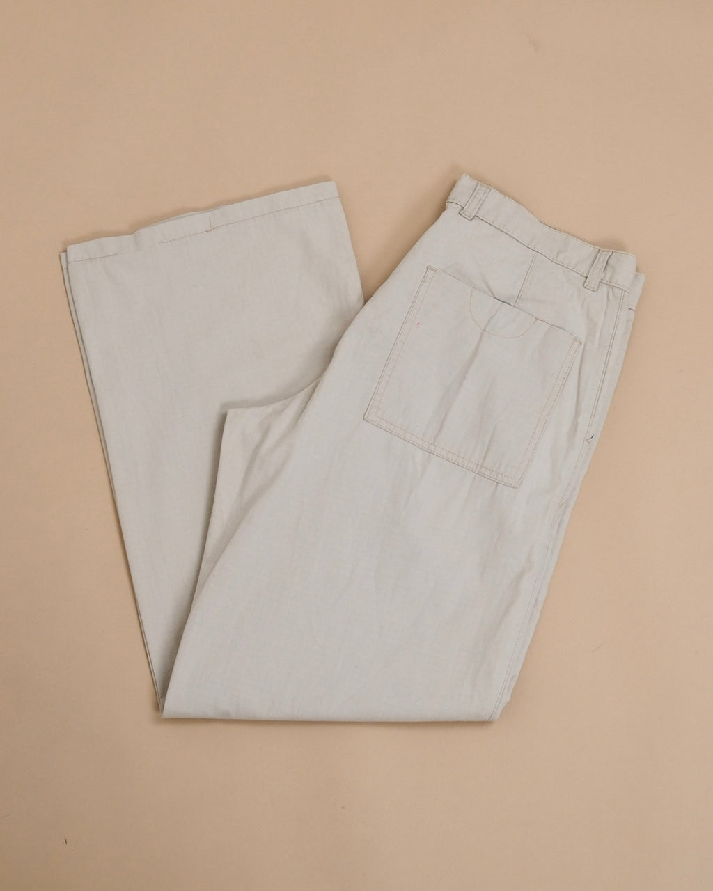 Stone beige Rip-Stop wide-Leg Deck Trousers