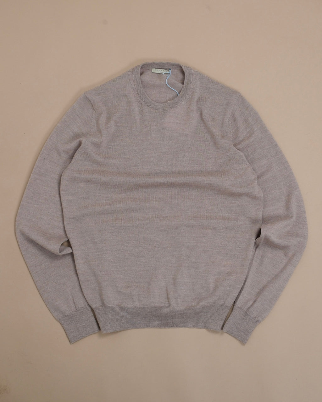 Beige Tollegno Merino Crewneck
