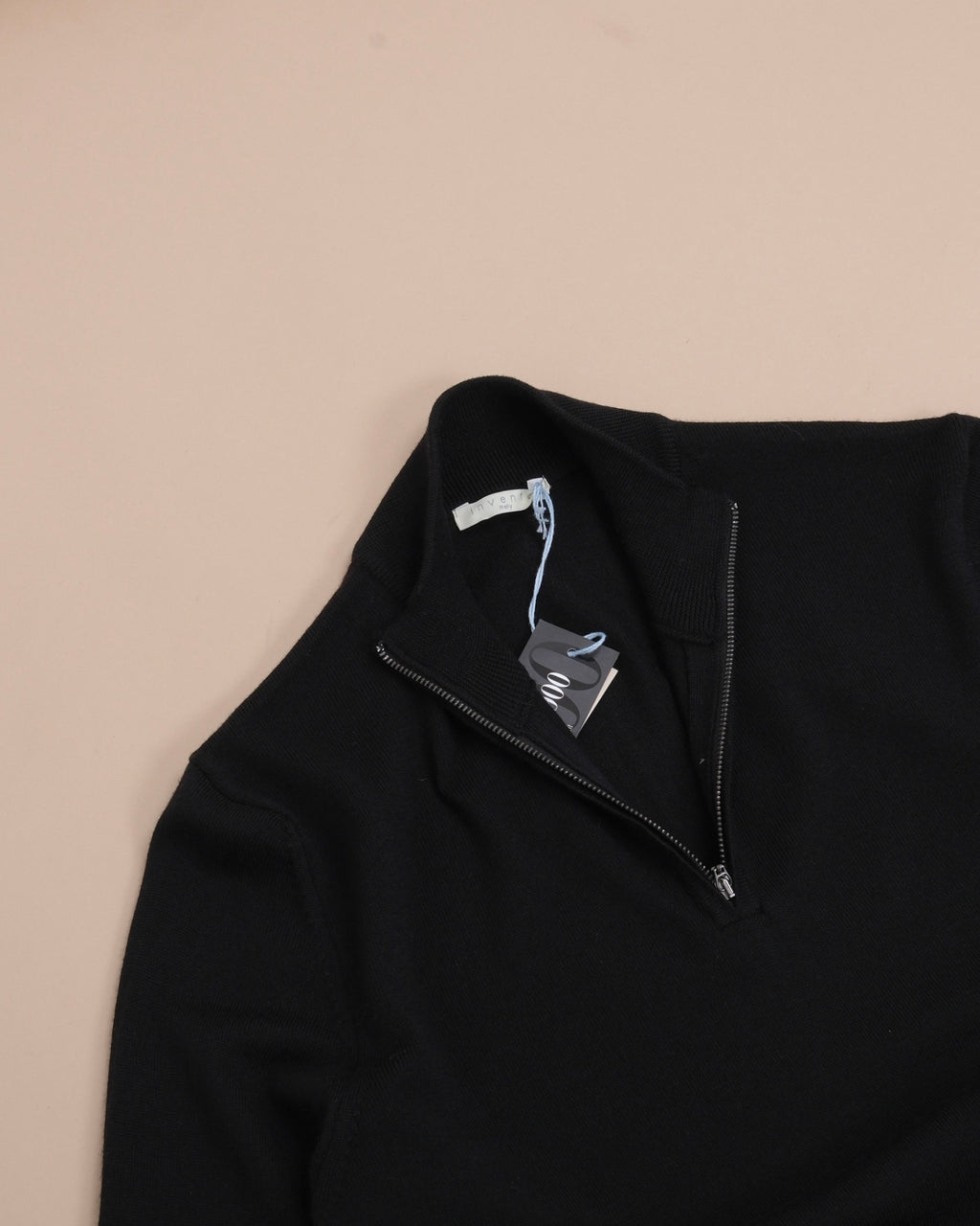 Black Tollegno Merino Half-Zip