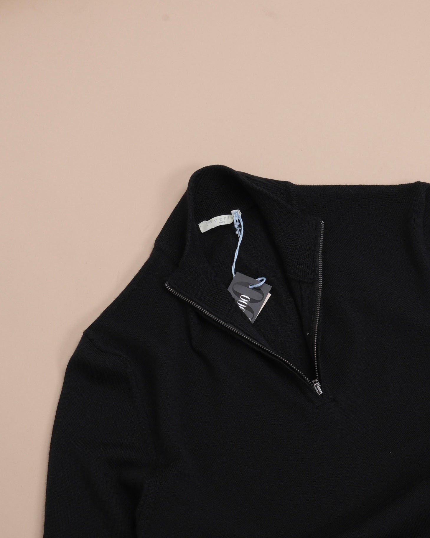 Black Tollegno Merino Half-Zip