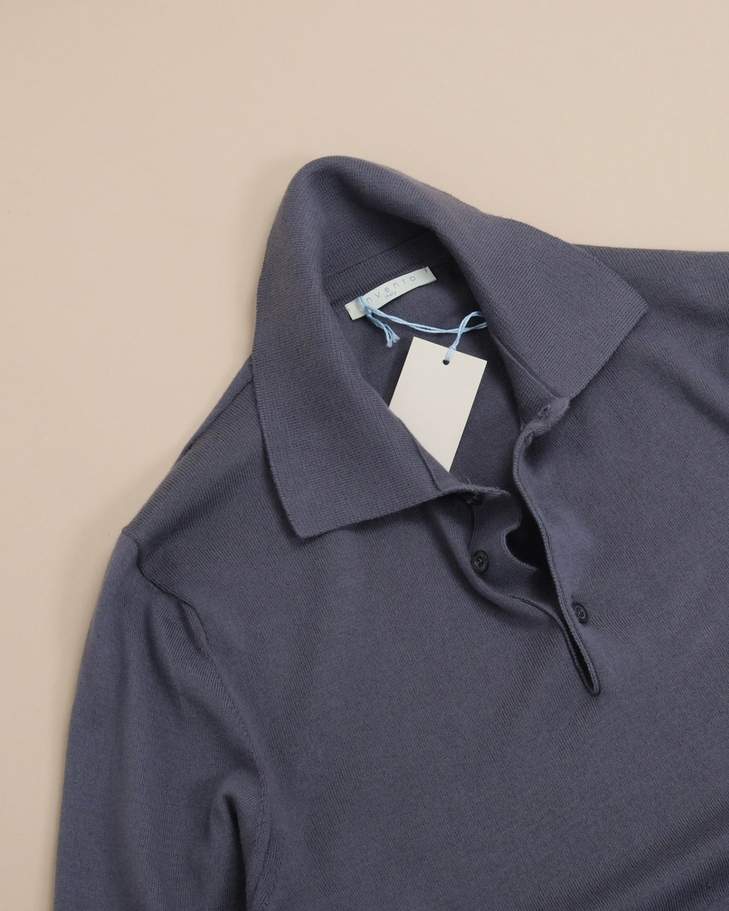 Teal Cotton Long-Sleeve Polo