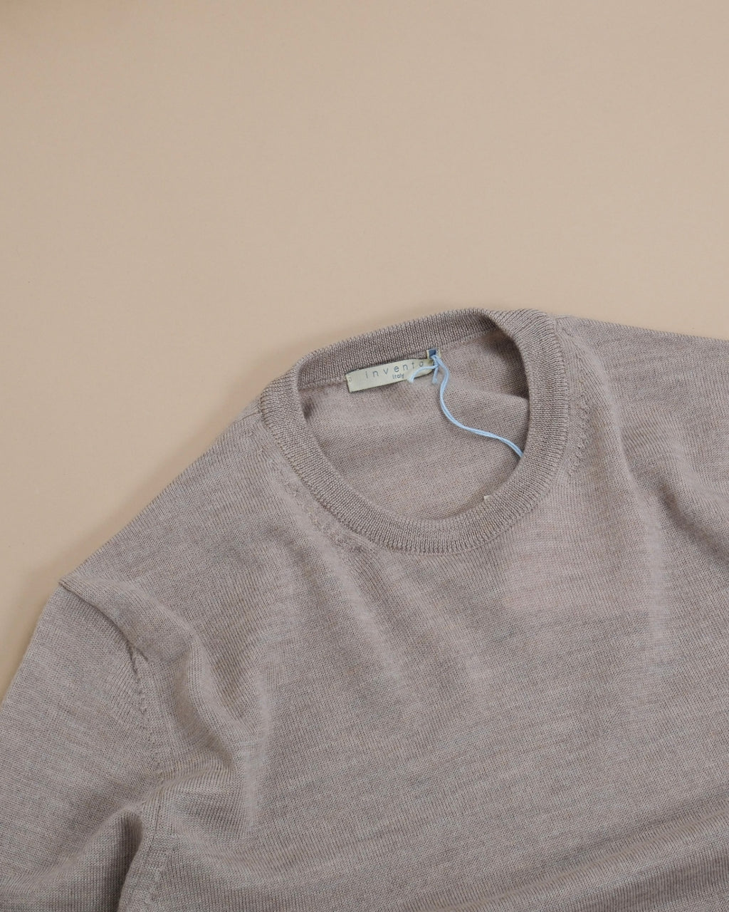 Beige Tollegno Merino Crewneck
