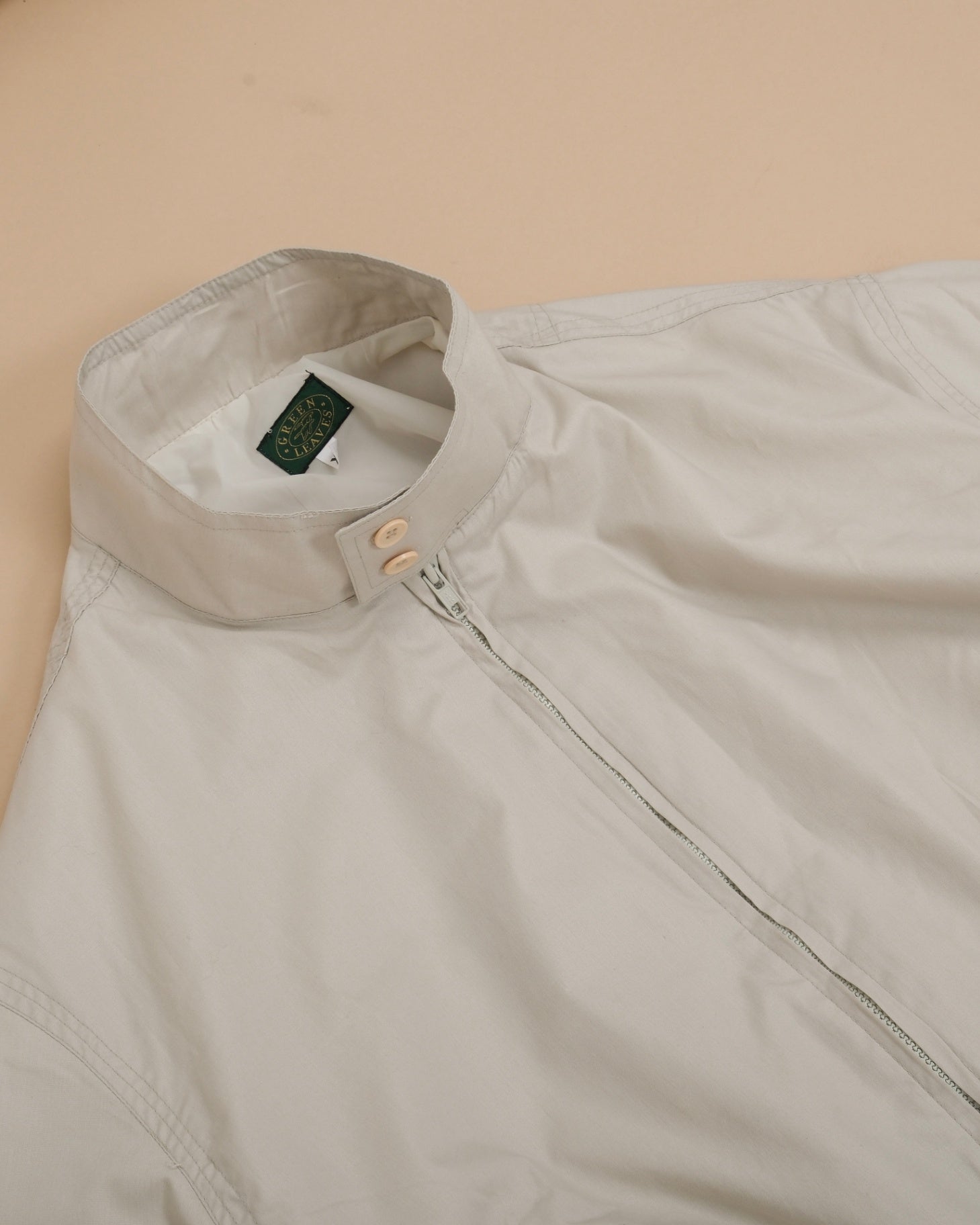 Beige Cotton Harrington Jacket