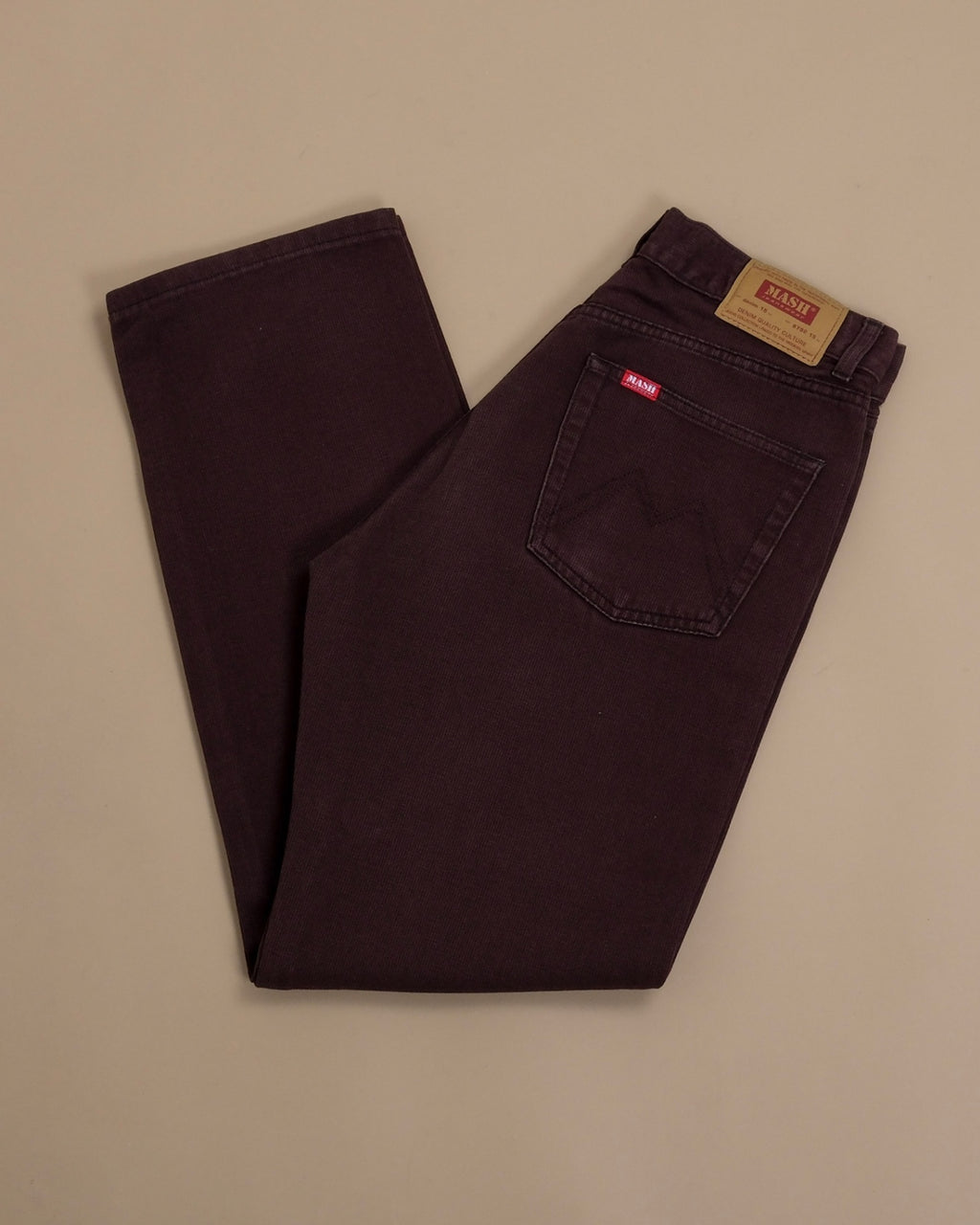Brown Cotton High-Rise 5-Pocket Trouser