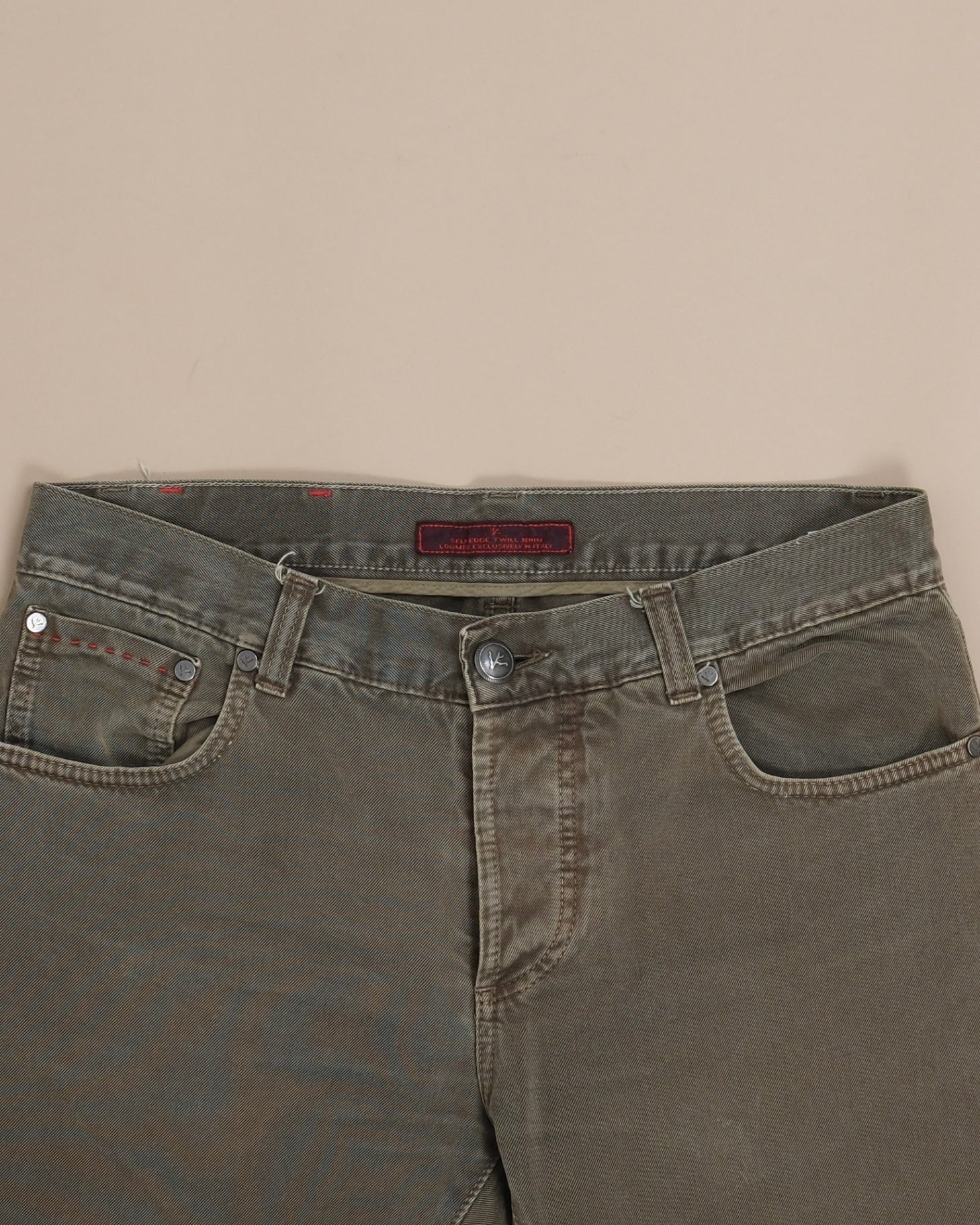 Khaki Green Italian Selvedge Denim