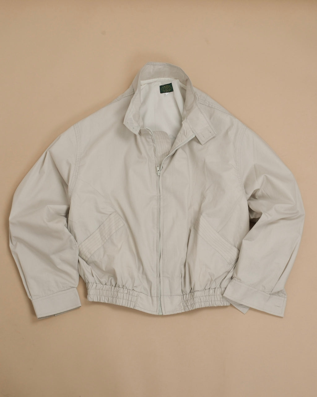 Beige Cotton Harrington Jacket