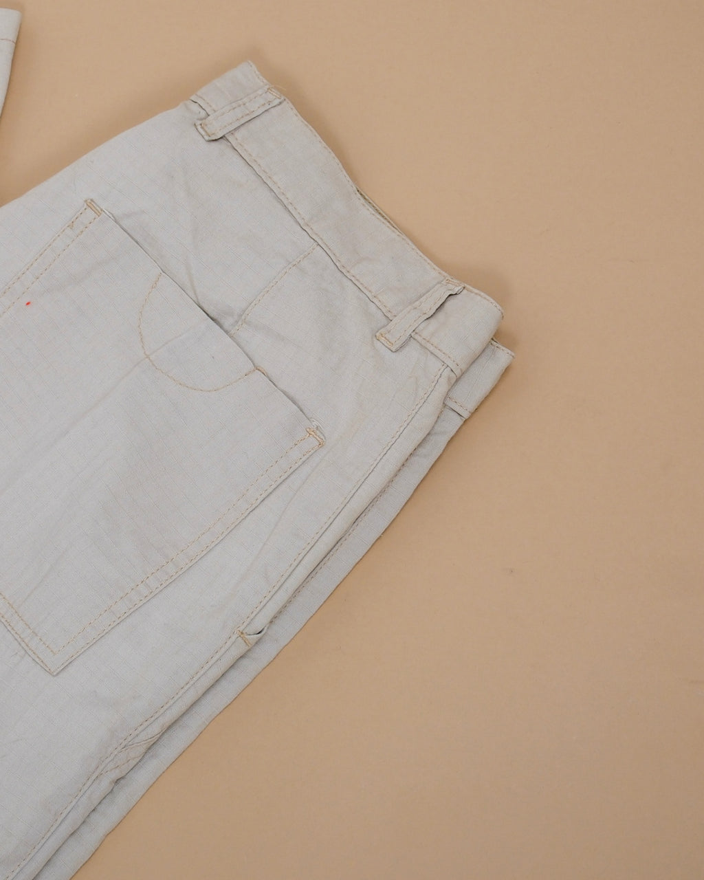 Stone beige Rip-Stop wide-Leg Deck Trousers