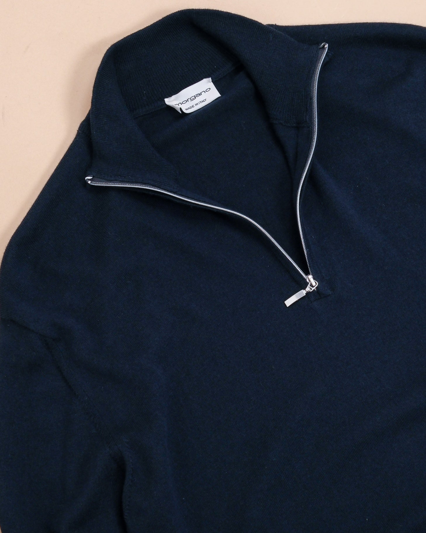 Navy Cotton/Cashmere Half-Zip