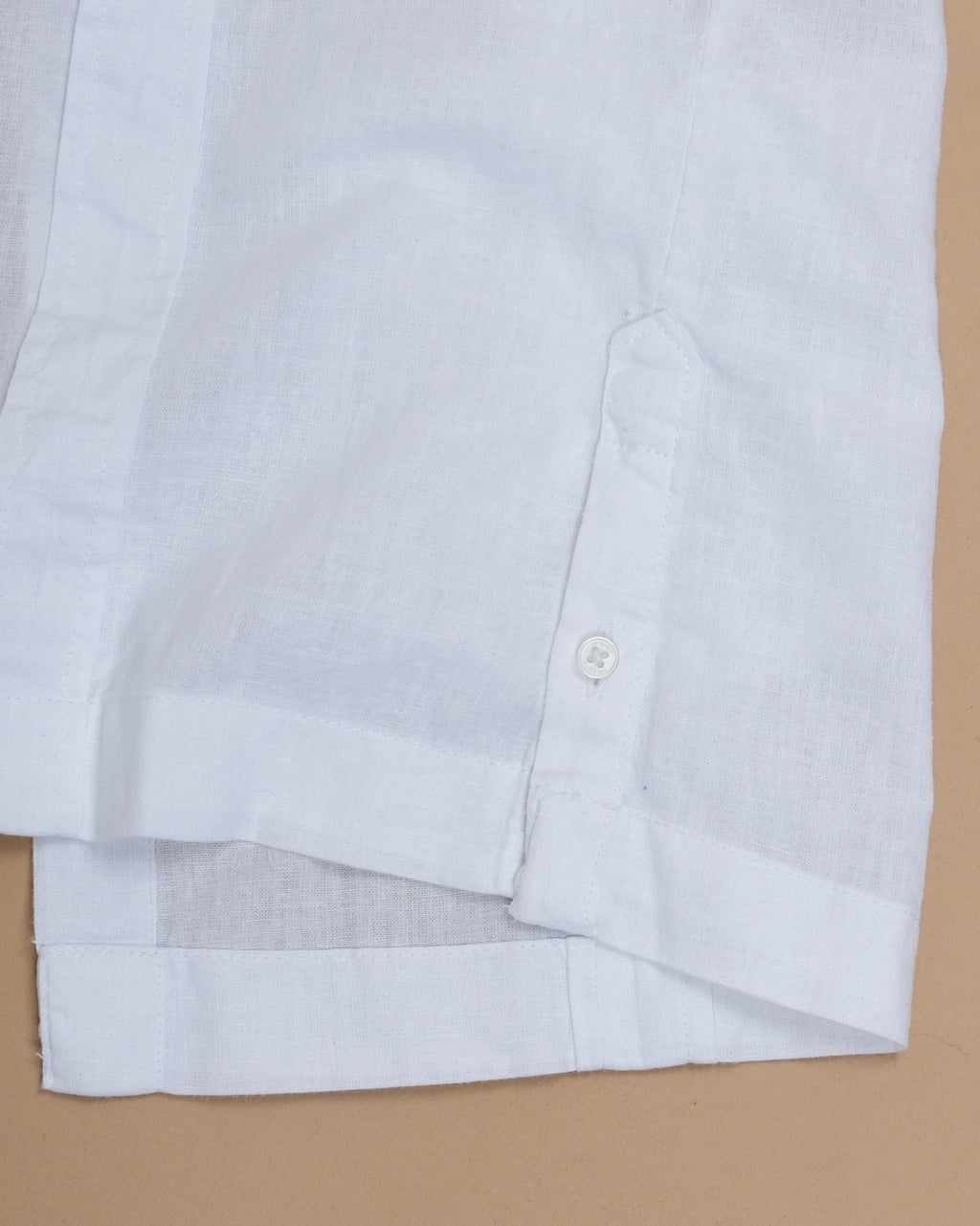 White Cotton/Linen Guayabera Shirt