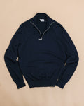 Navy Cotton/Cashmere Half-Zip