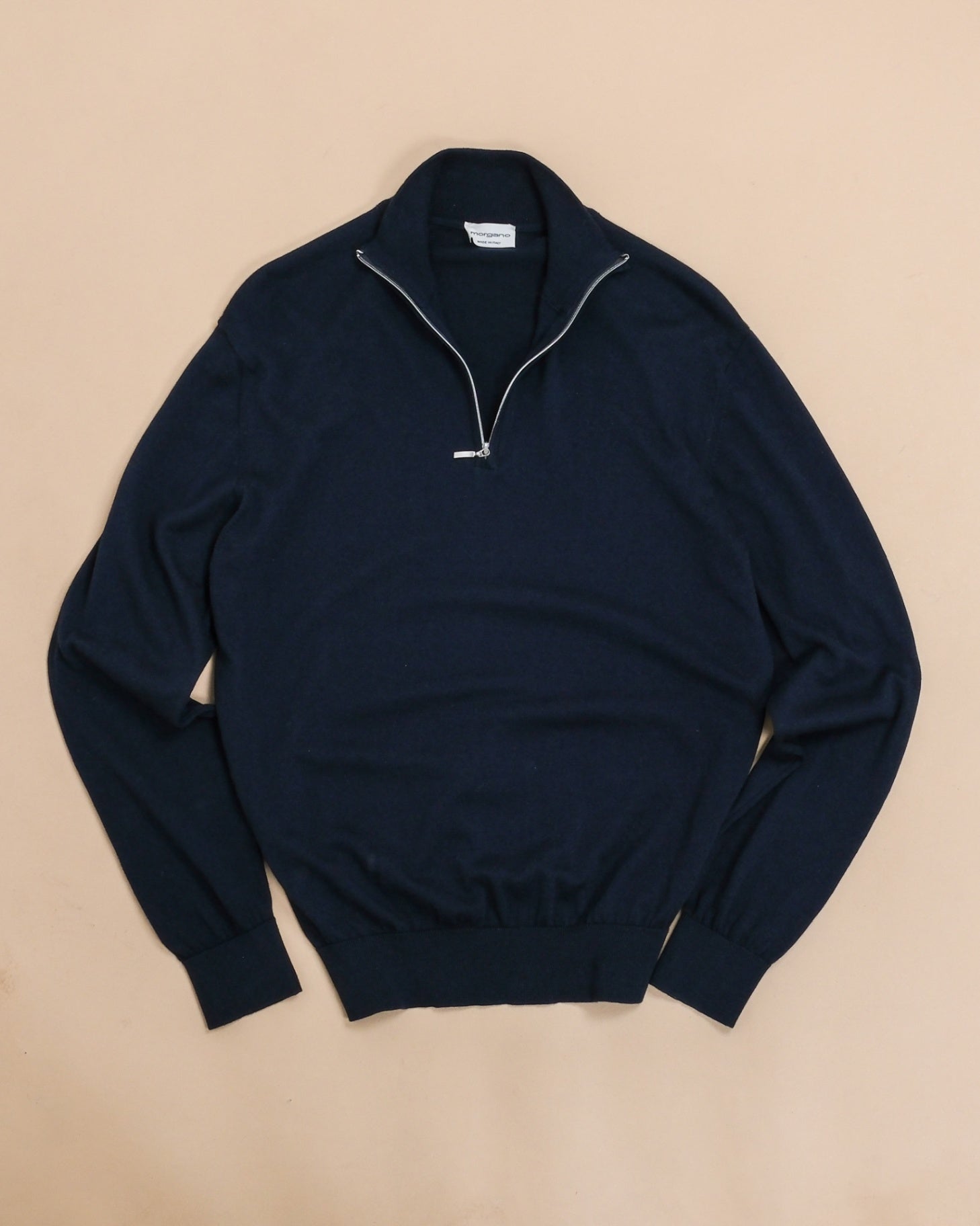 Navy Cotton/Cashmere Half-Zip