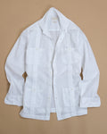 White Cotton/Linen Guayabera Shirt