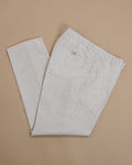 Beige Mid-Rise Linen Trousers