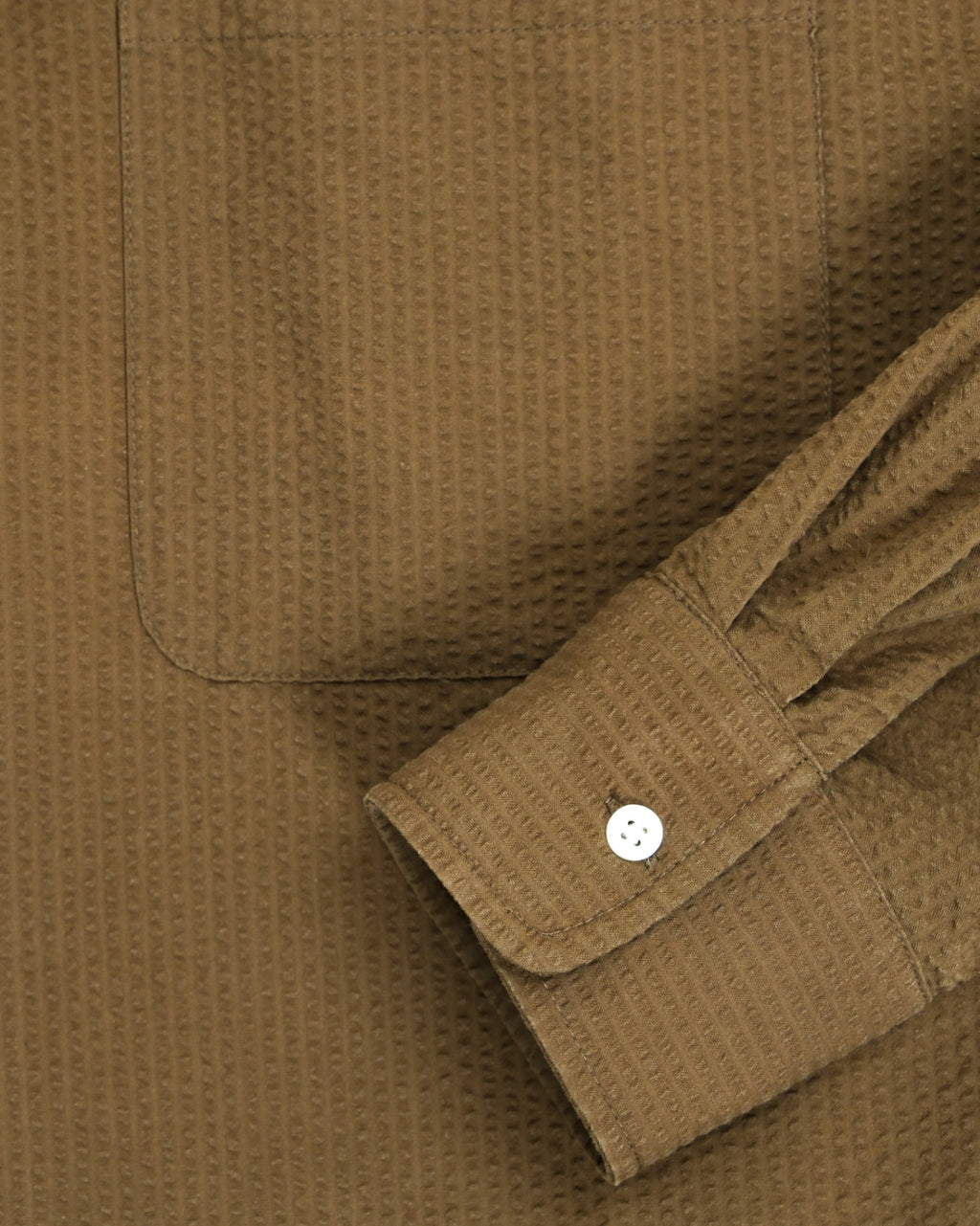 Olive Cotton Seersucker Shirt