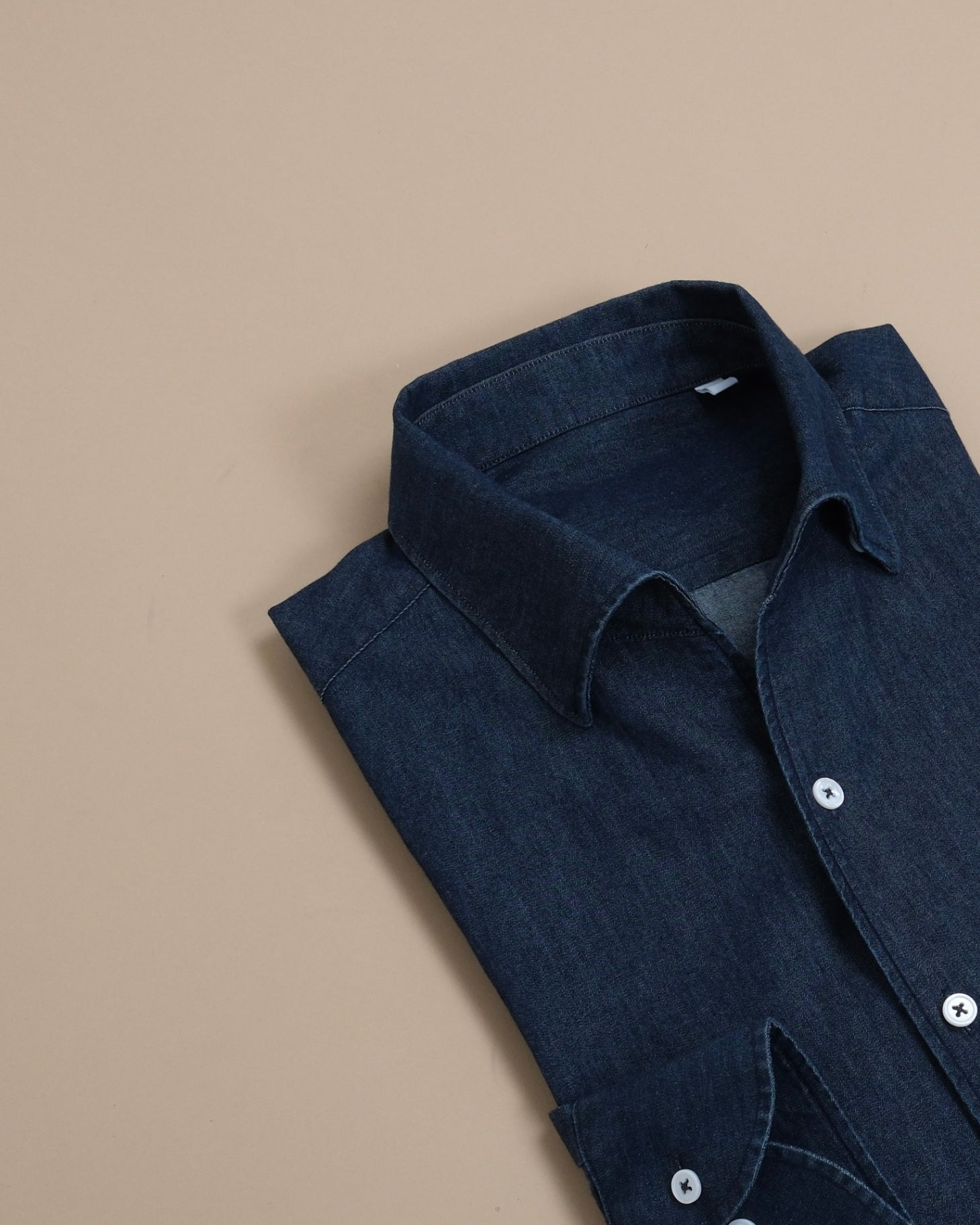 Dark Denim One-Piece Collar Shirt