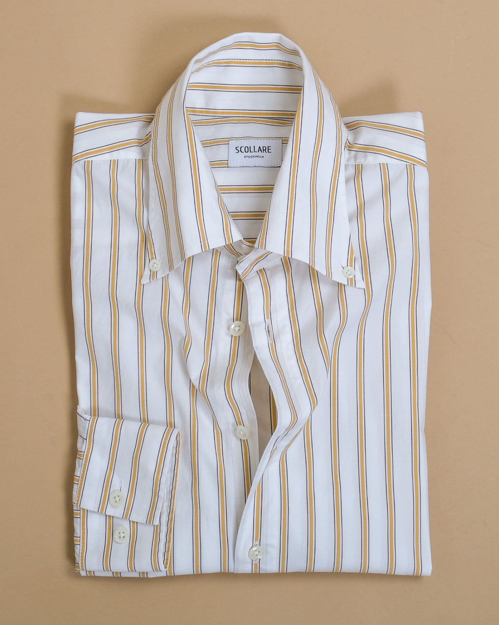 Cream/Yellow Striped BD. Poplin Shirt
