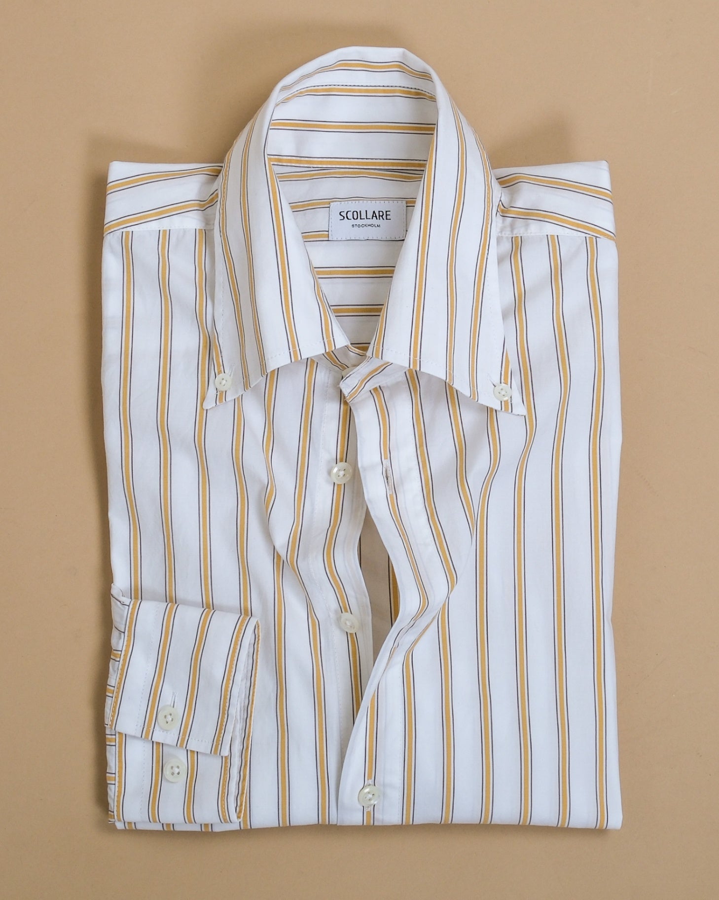 Cream/Yellow Striped BD. Poplin Shirt