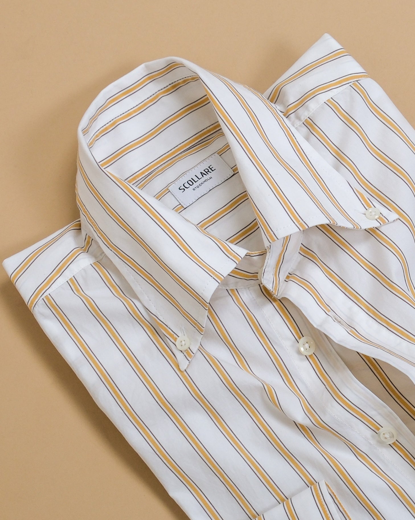 Cream/Yellow Striped BD. Poplin Shirt