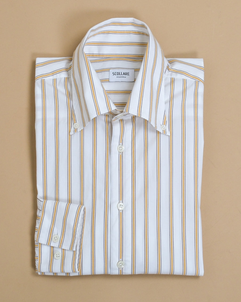 Cream/Yellow Striped BD. Poplin Shirt