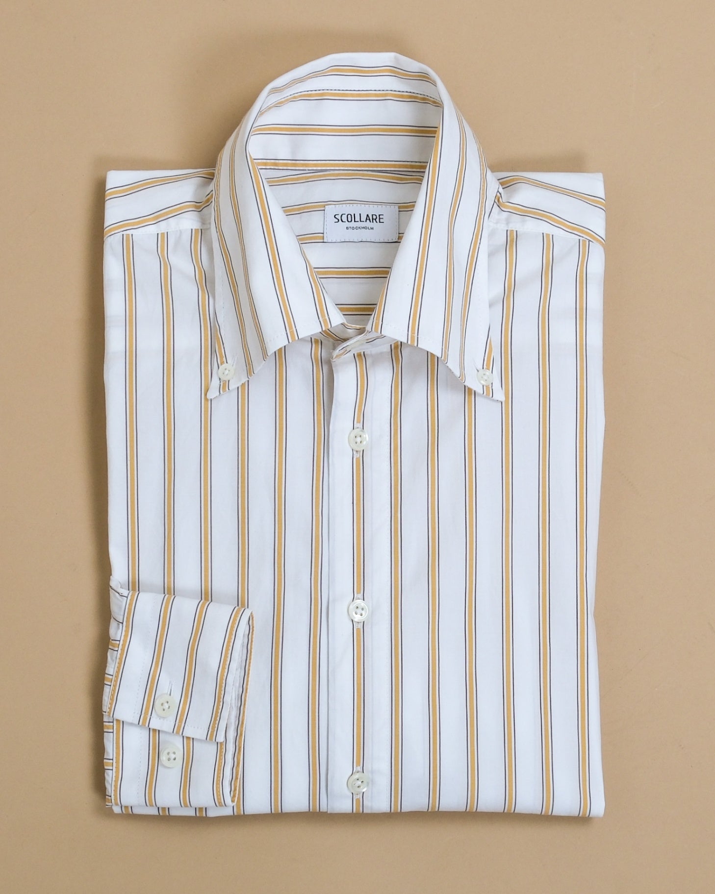 Cream/Yellow Striped BD. Poplin Shirt