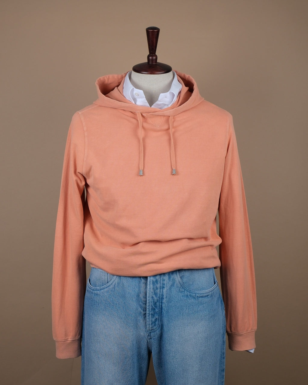 Faded Coral Cotton Hoodie