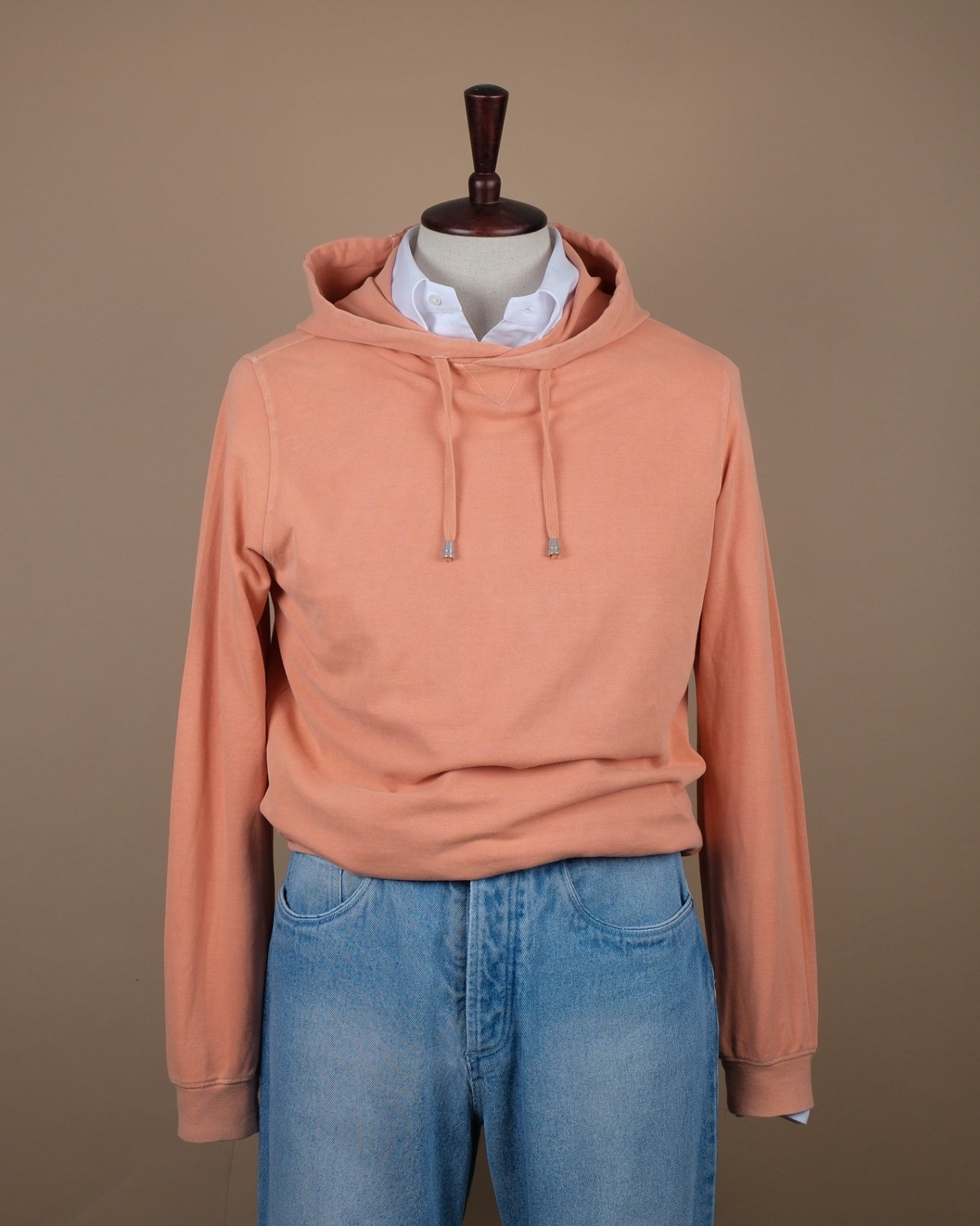 Faded Coral Cotton Hoodie