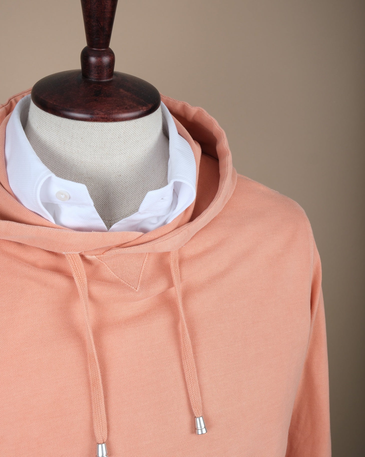 Faded Coral Cotton Hoodie