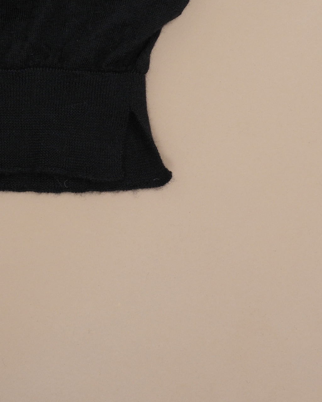 Black Cashmere/Silk Short-Sleeve Crewneck