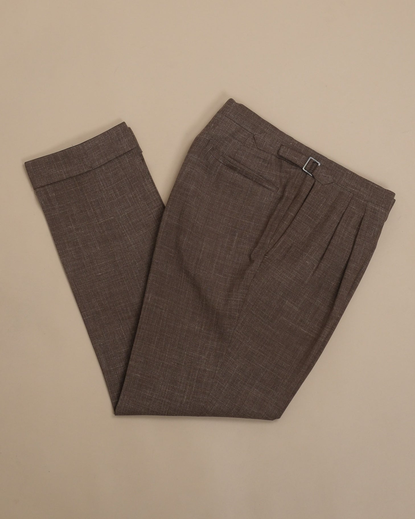 Taupe Melange LP "Summertime" High-Rise Pleated Trousers