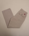 Khaki Cotton High-Rise Trousers