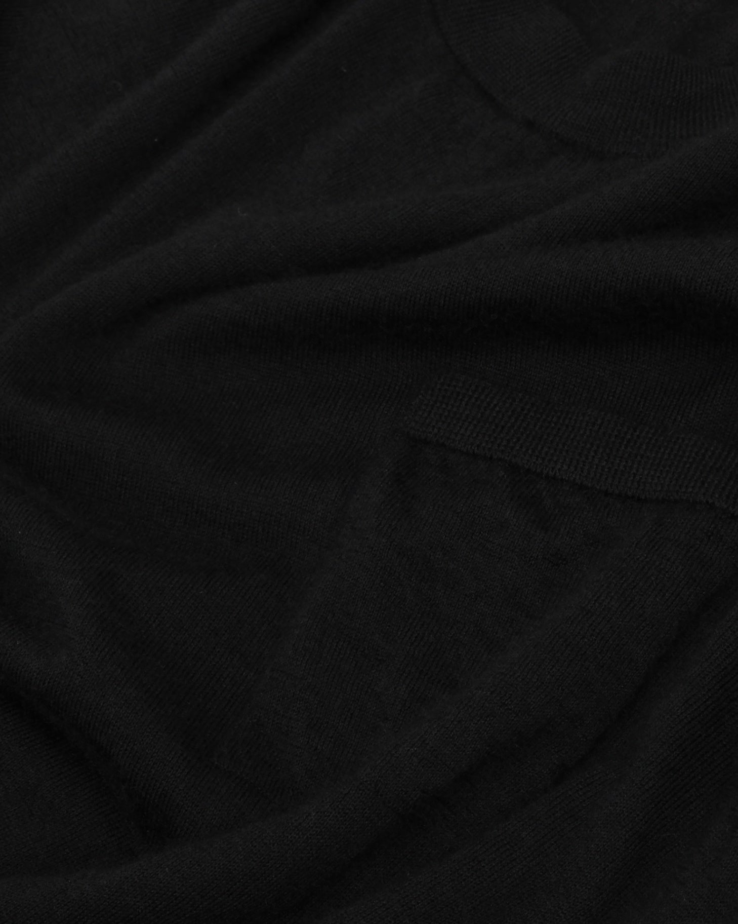 Black Cashmere/Silk Short-Sleeve Crewneck