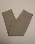 Khaki Cotton High-Rise Trousers