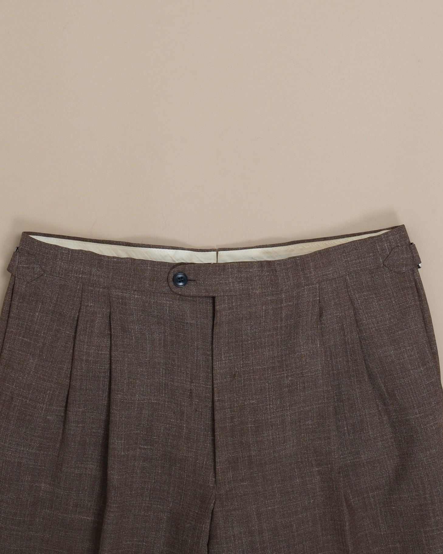 Taupe Melange LP "Summertime" High-Rise Pleated Trousers
