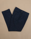 Navy Melange LP "Summertime" High-Rise Pleated Trousers